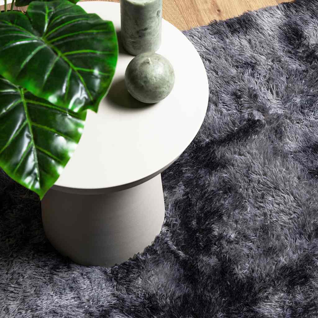 Long pile rug NAVARRA dark grey 60x100 cm polyester