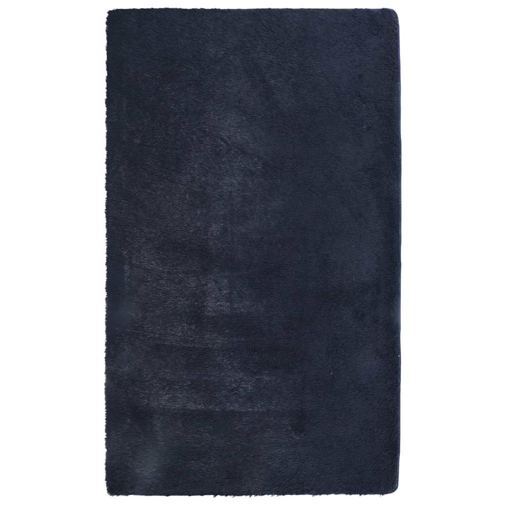 Long pile rug NAVARRA navy blue 60x100 cm polyester