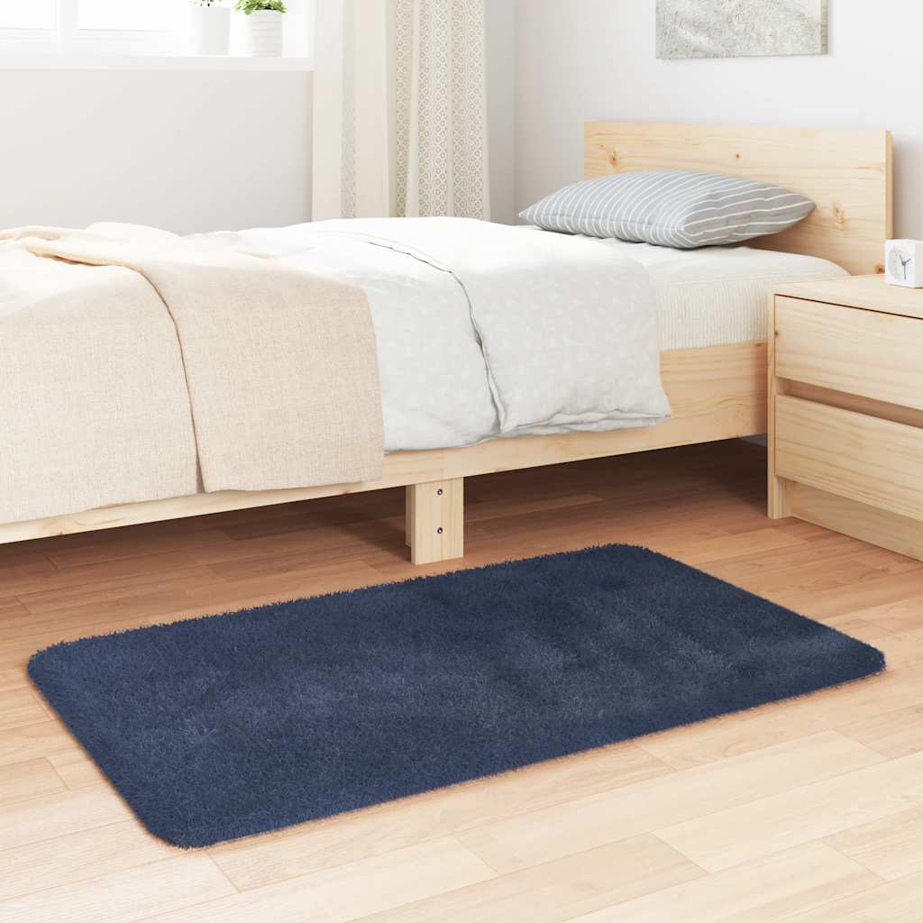 Long pile rug NAVARRA navy blue 60x100 cm polyester
