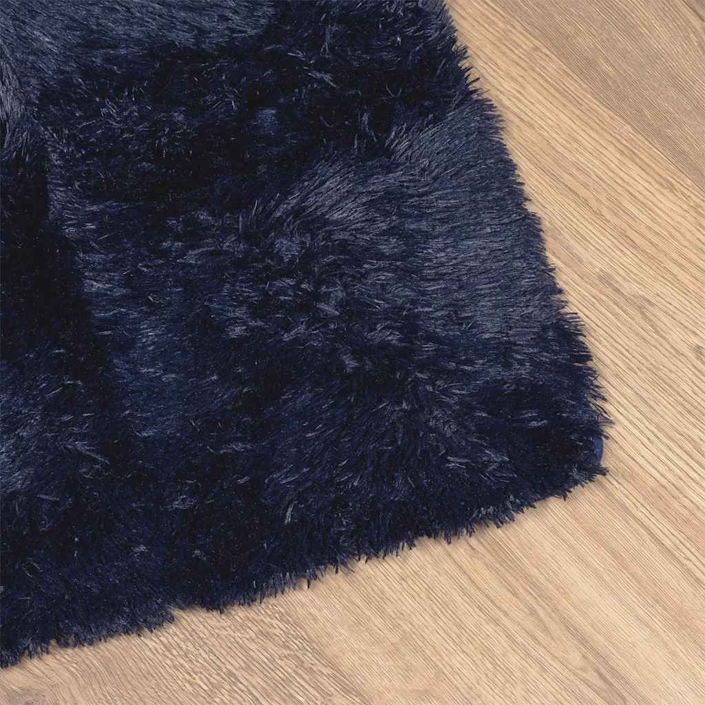 Long pile rug NAVARRA navy blue 60x100 cm polyester