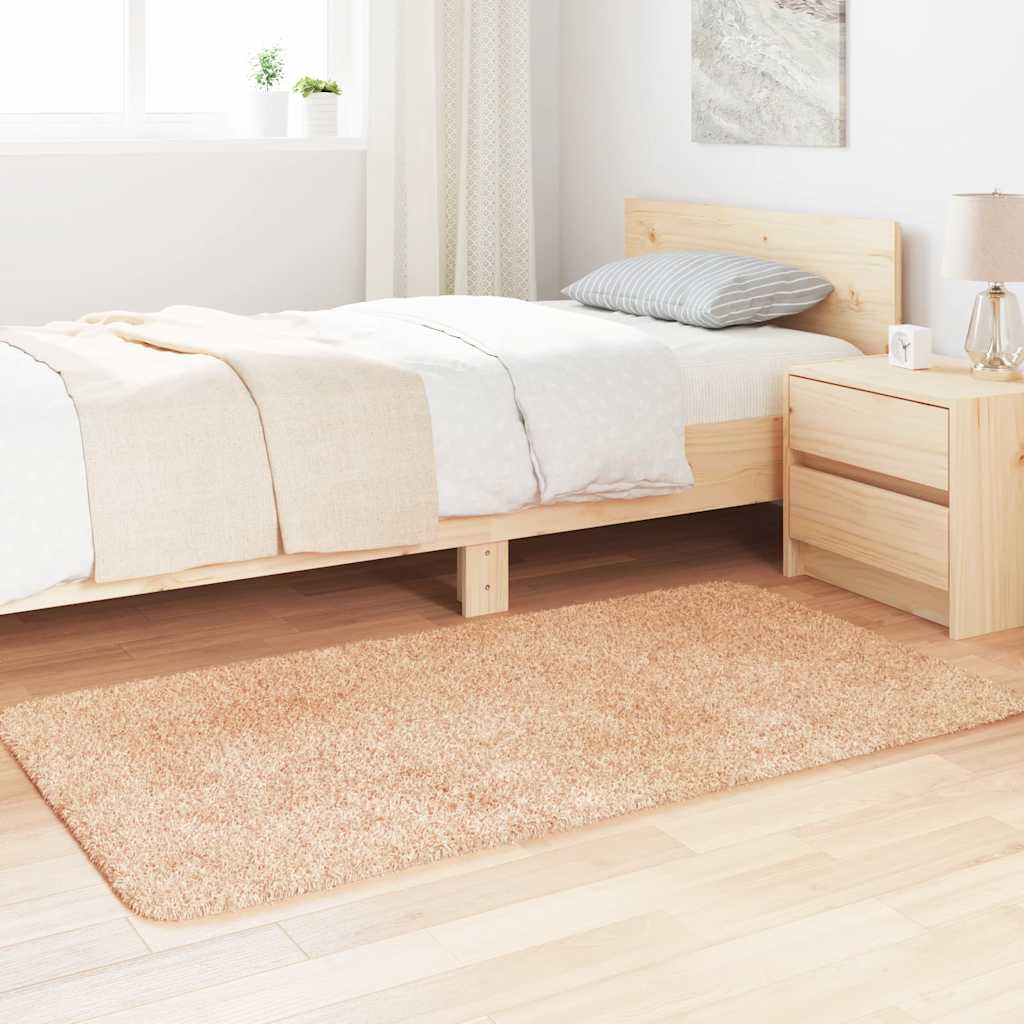 Long pile rug NAVARRA beige 80x150 cm polyester
