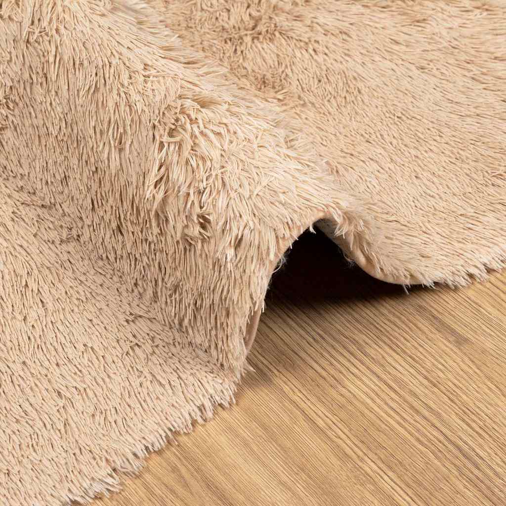Long pile rug NAVARRA beige 80x150 cm polyester