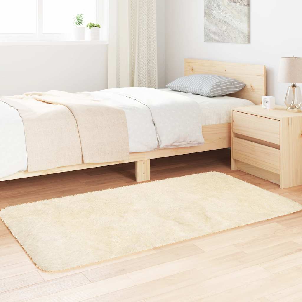 Long pile rug NAVARRA cream 80x150 cm polyester