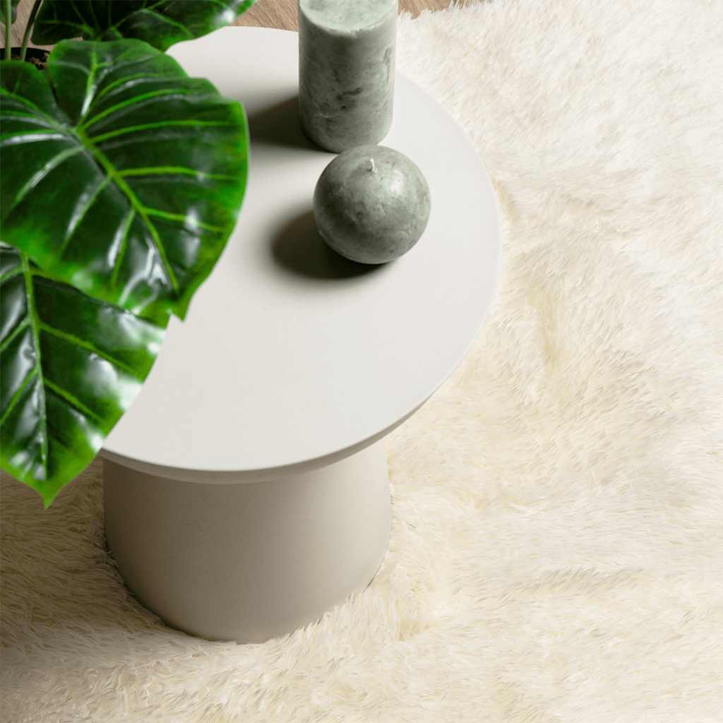 Long pile rug NAVARRA cream 80x150 cm polyester