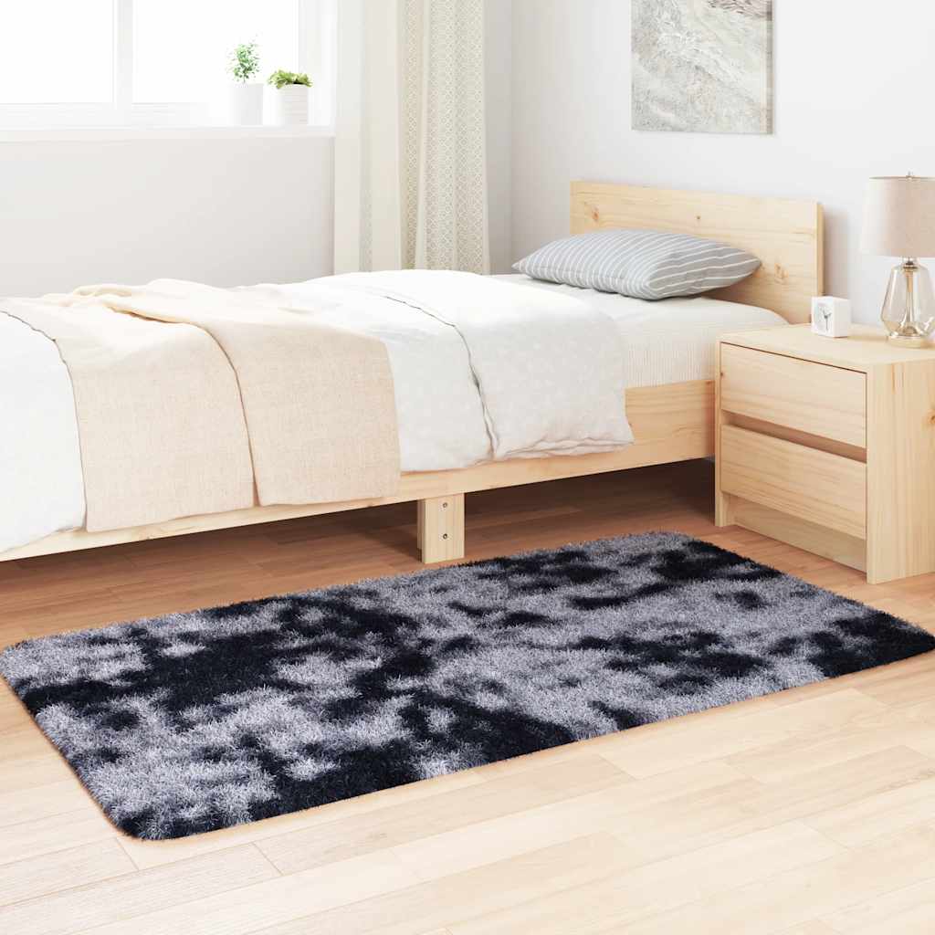 Long pile rug NAVARRA dark grey 80x150 cm polyester