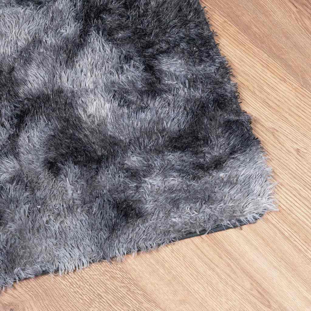 Long pile rug NAVARRA dark grey 80x150 cm polyester