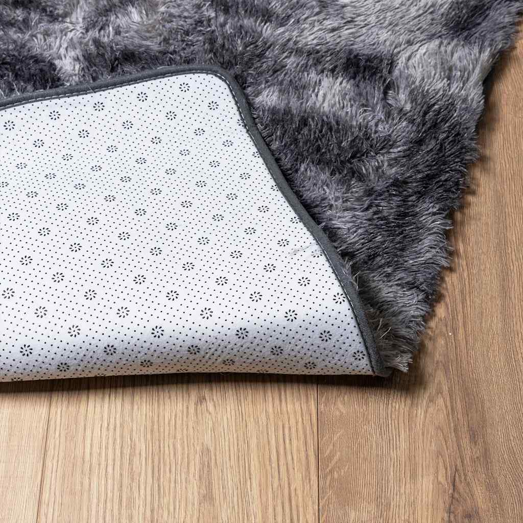 Long pile rug NAVARRA dark grey 80x150 cm polyester