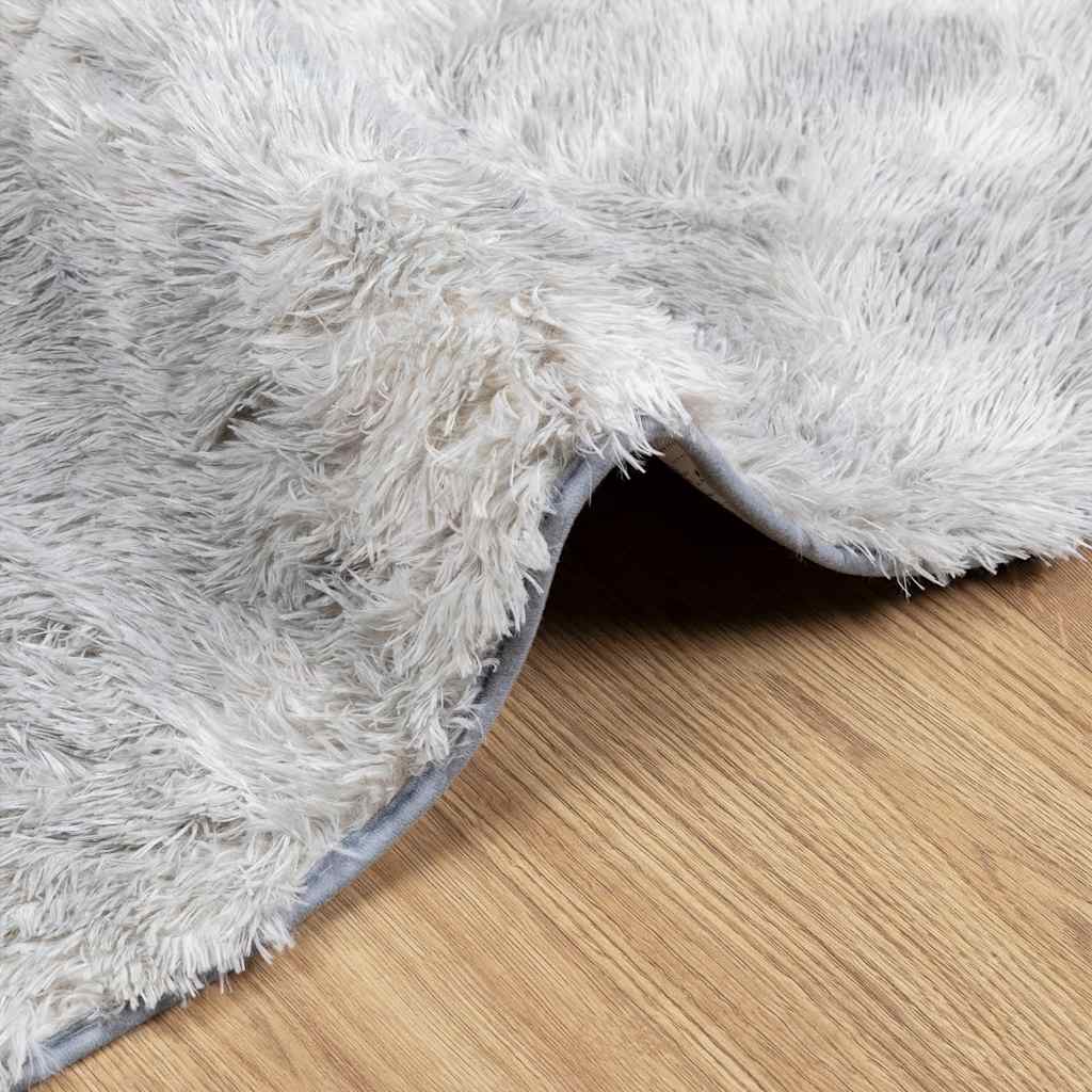 Long pile rug NAVARRA light grey 80x150 cm polyester