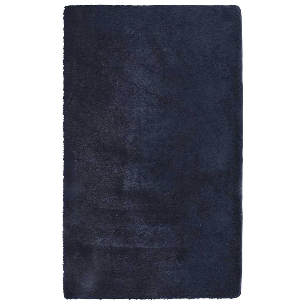 Long pile rug NAVARRA navy blue 80x150 cm polyester