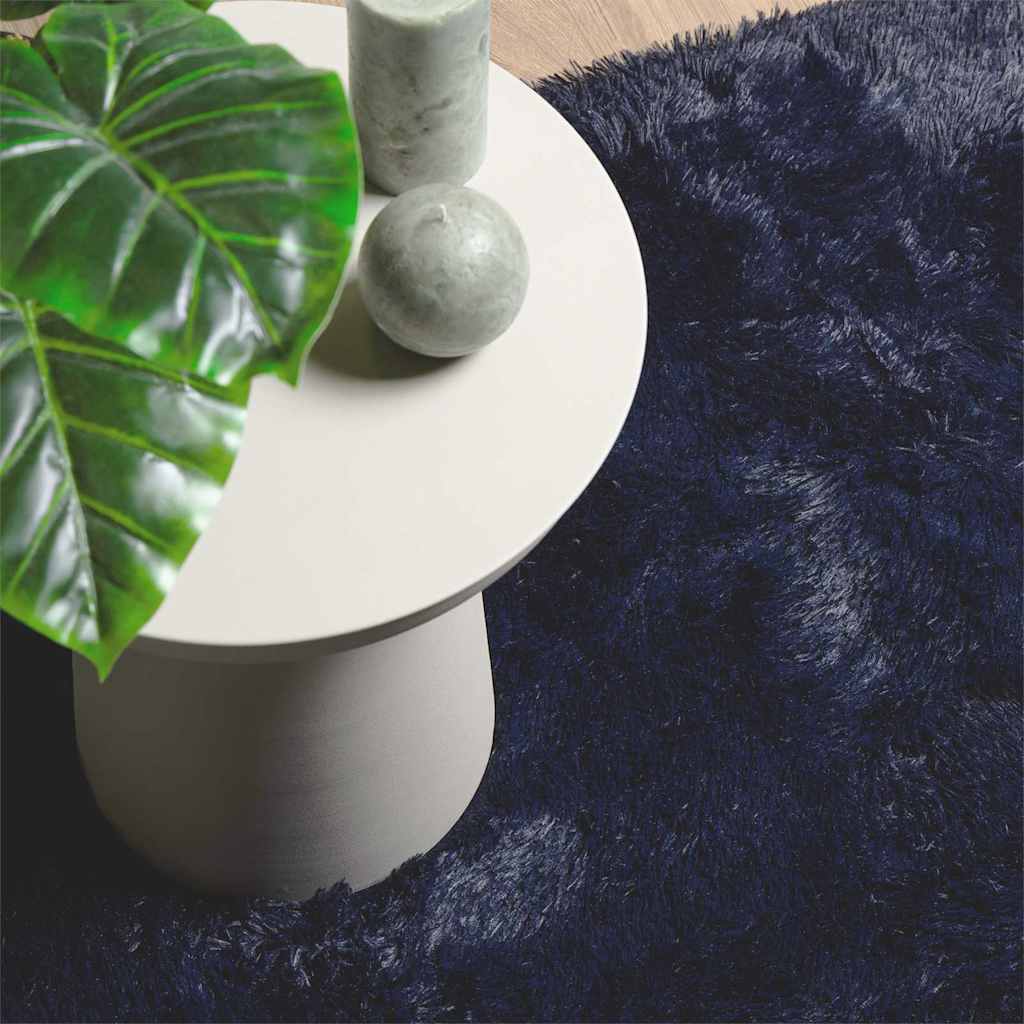 Long pile rug NAVARRA navy blue 80x150 cm polyester