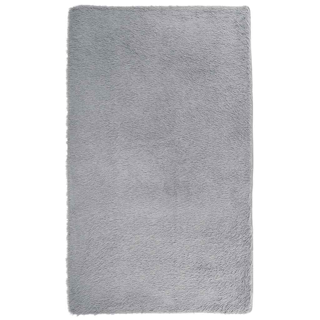 Long pile rug NAVARRA silver grey 80x150 cm polyester