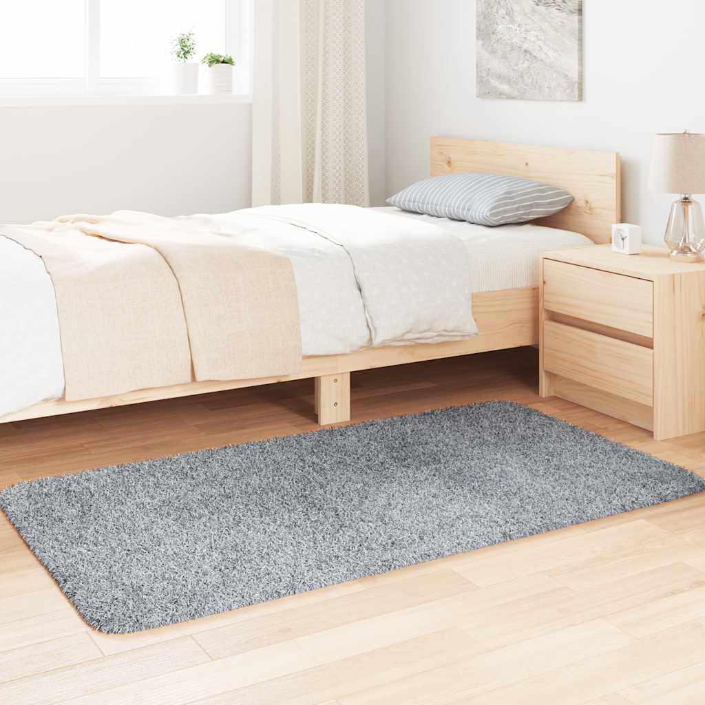 Long pile rug NAVARRA silver grey 80x150 cm polyester