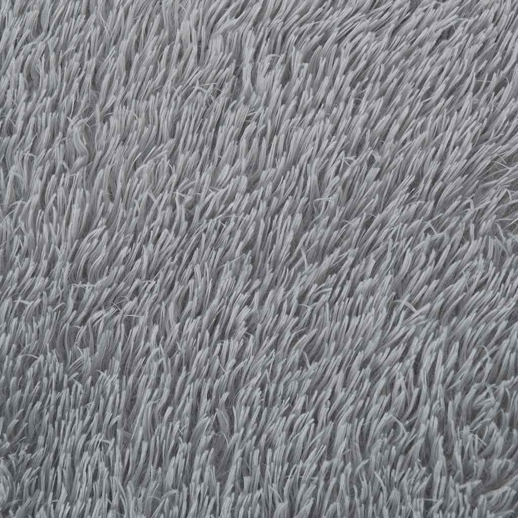 Long pile rug NAVARRA silver grey 80x150 cm polyester