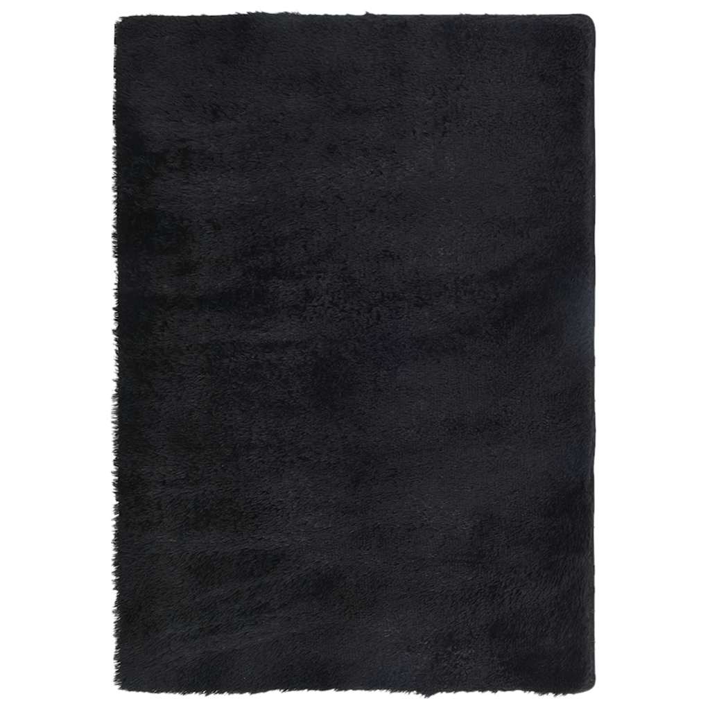 Ryamatta med lång lugg NAVARRA svart 120x170 cm polyester