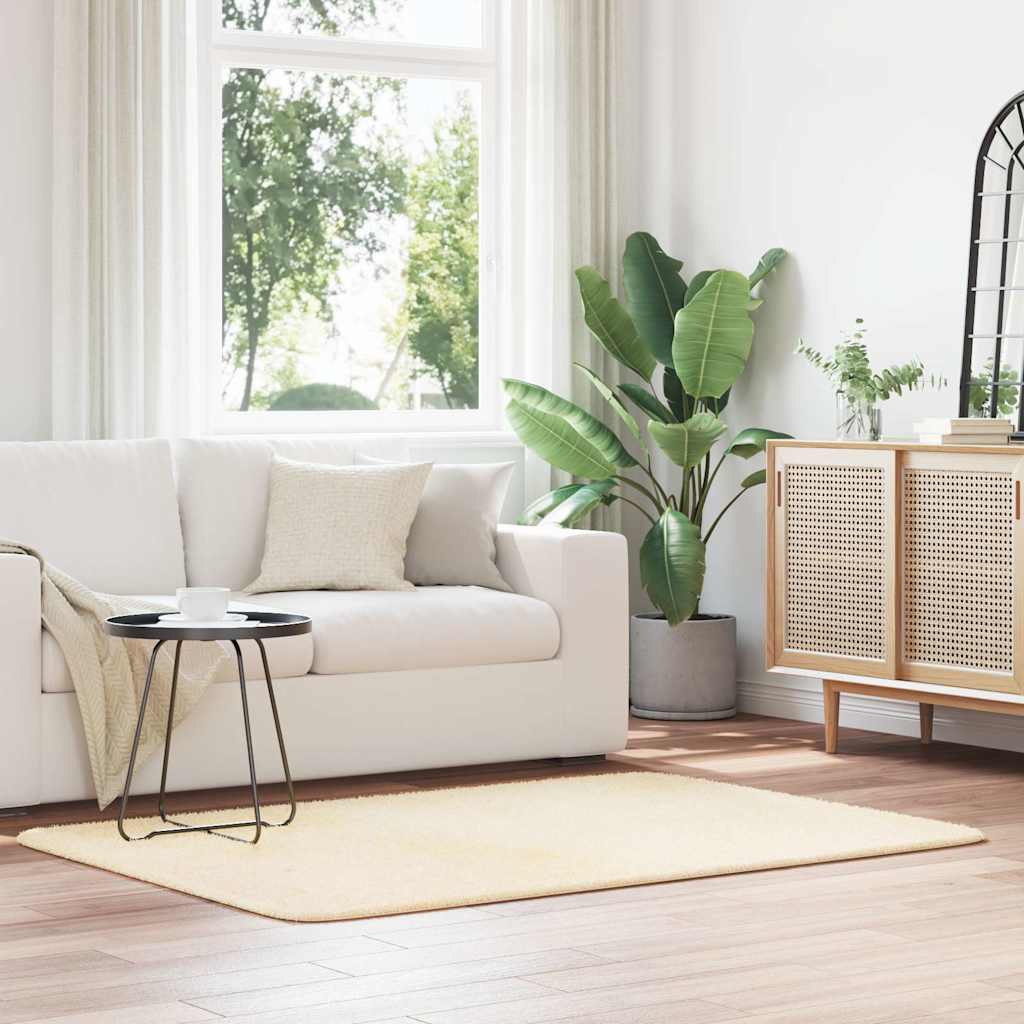 Long pile rug NAVARRA cream white 120x170 cm polyester