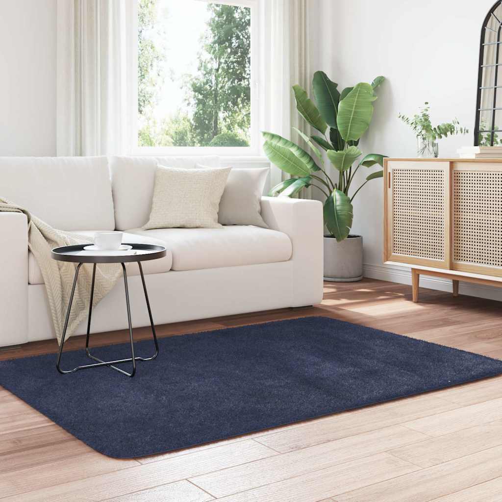 Long pile rug NAVARRA navy blue 120x170 cm polyester