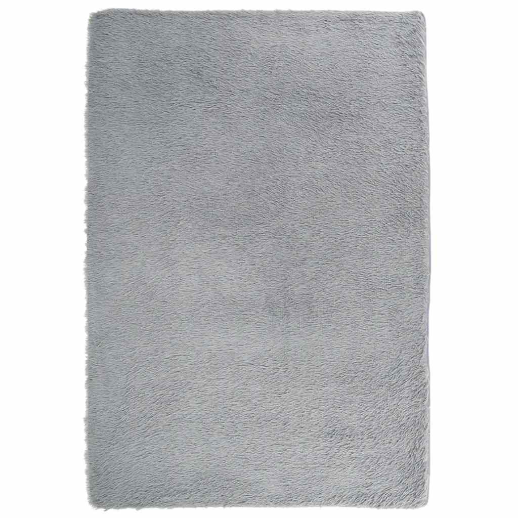 Long pile rug NAVARRA silver grey 120x170 cm polyester