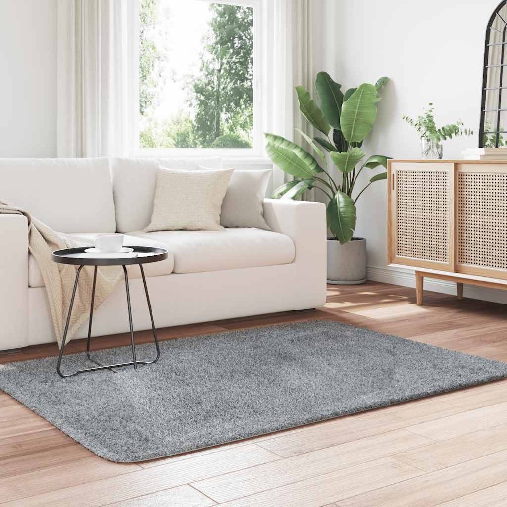 Long pile rug NAVARRA silver grey 120x170 cm polyester