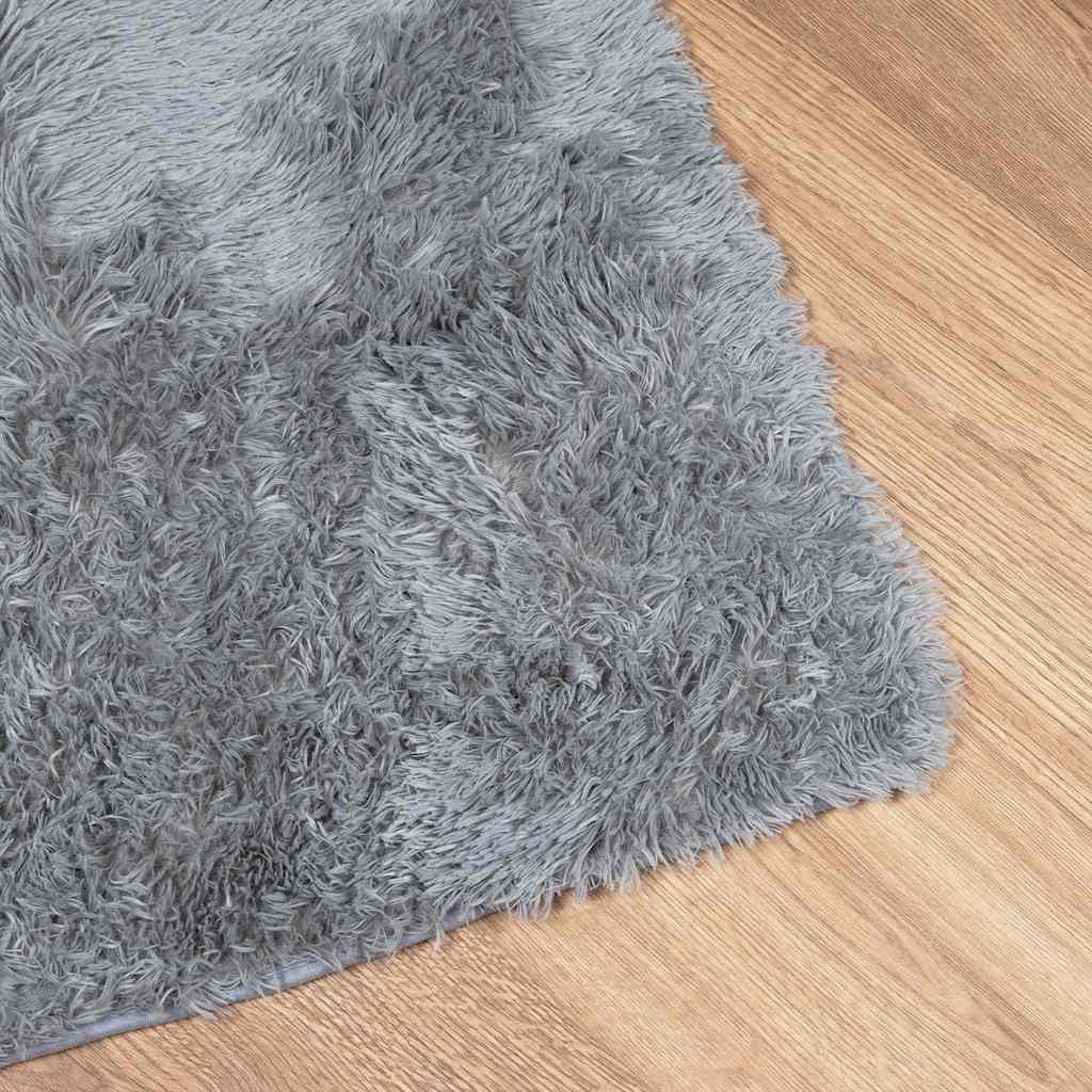 Long pile rug NAVARRA silver grey 120x170 cm polyester