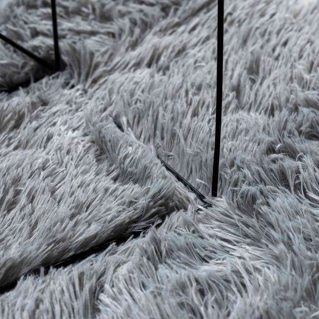 Long pile rug NAVARRA silver grey 120x170 cm polyester