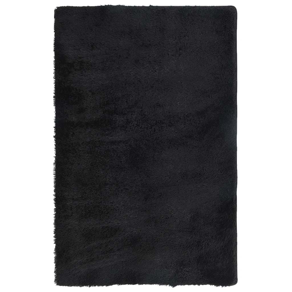 Ryamatta med lång lugg NAVARRA svart 130x200 cm polyester