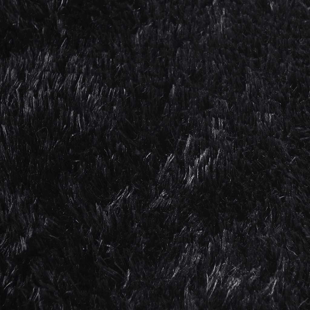 Ryamatta med lång lugg NAVARRA svart 130x200 cm polyester