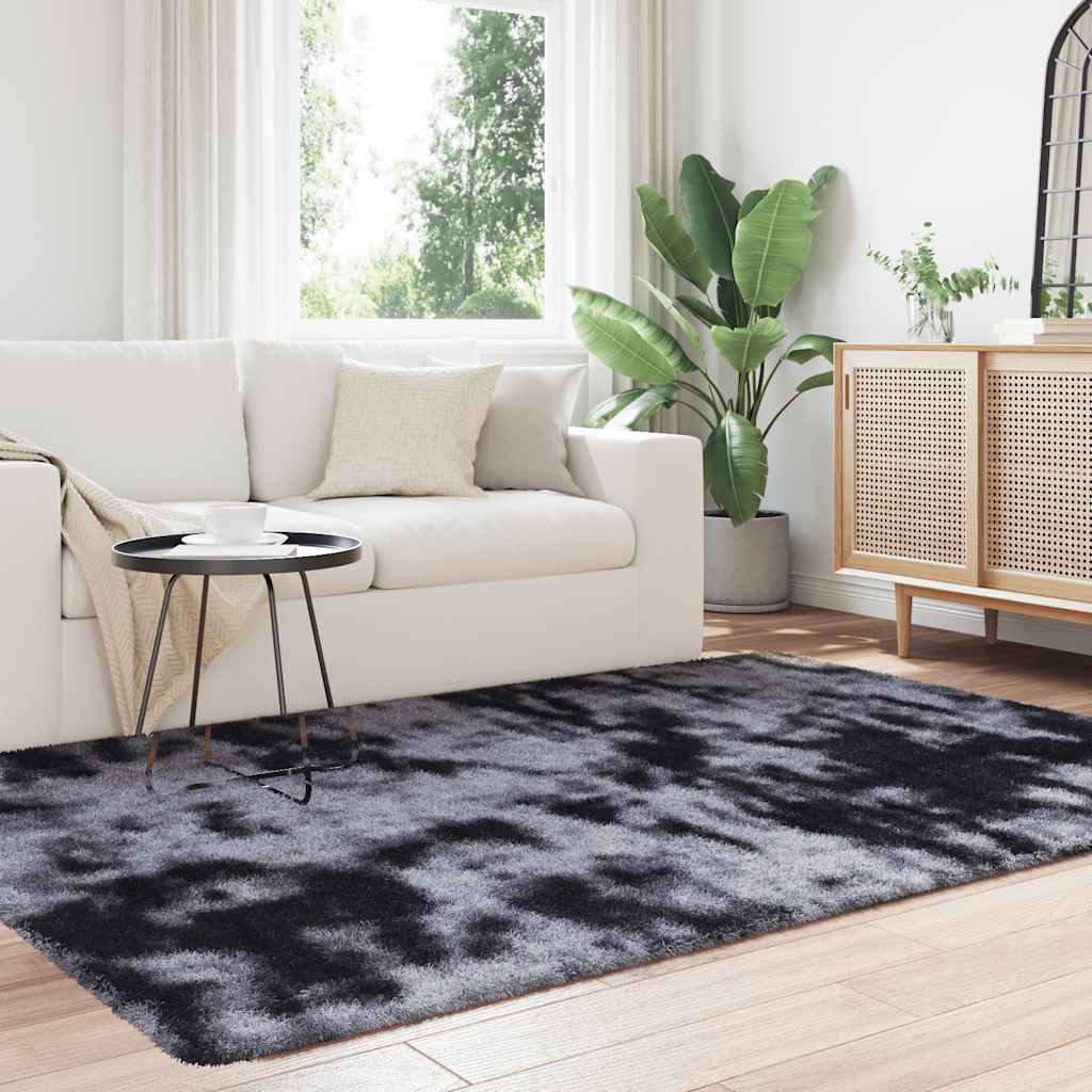 Long pile rug NAVARRA dark grey 130x200 cm polyester