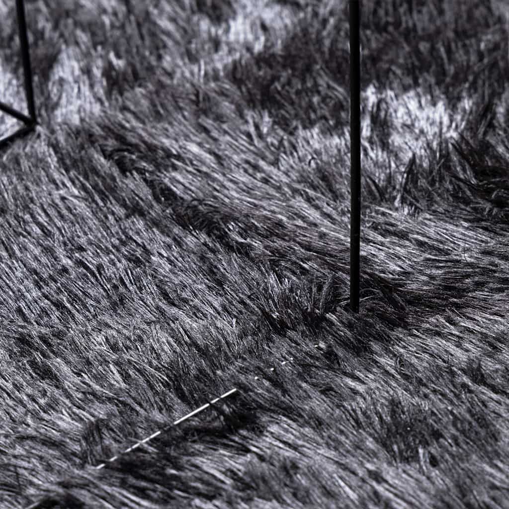 Long pile rug NAVARRA dark grey 130x200 cm polyester