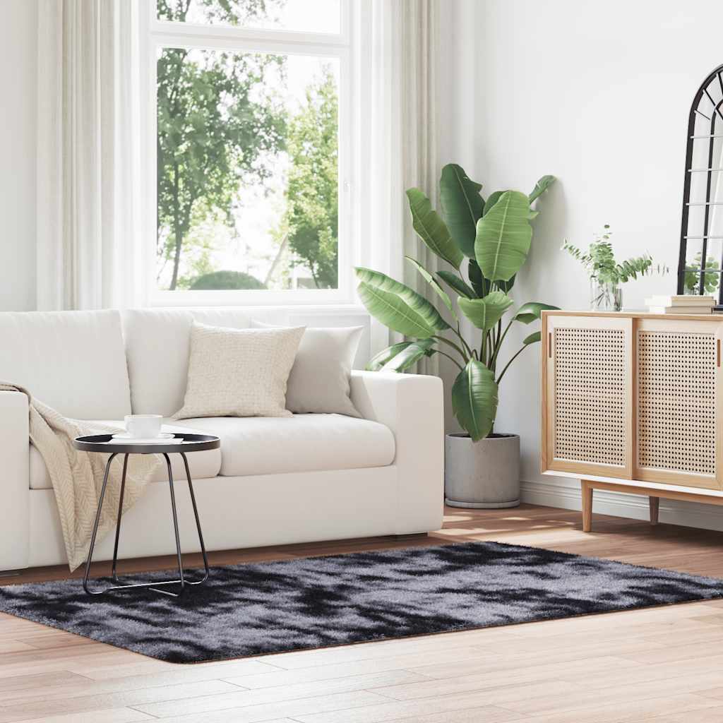 Long pile rug NAVARRA dark grey 130x200 cm polyester