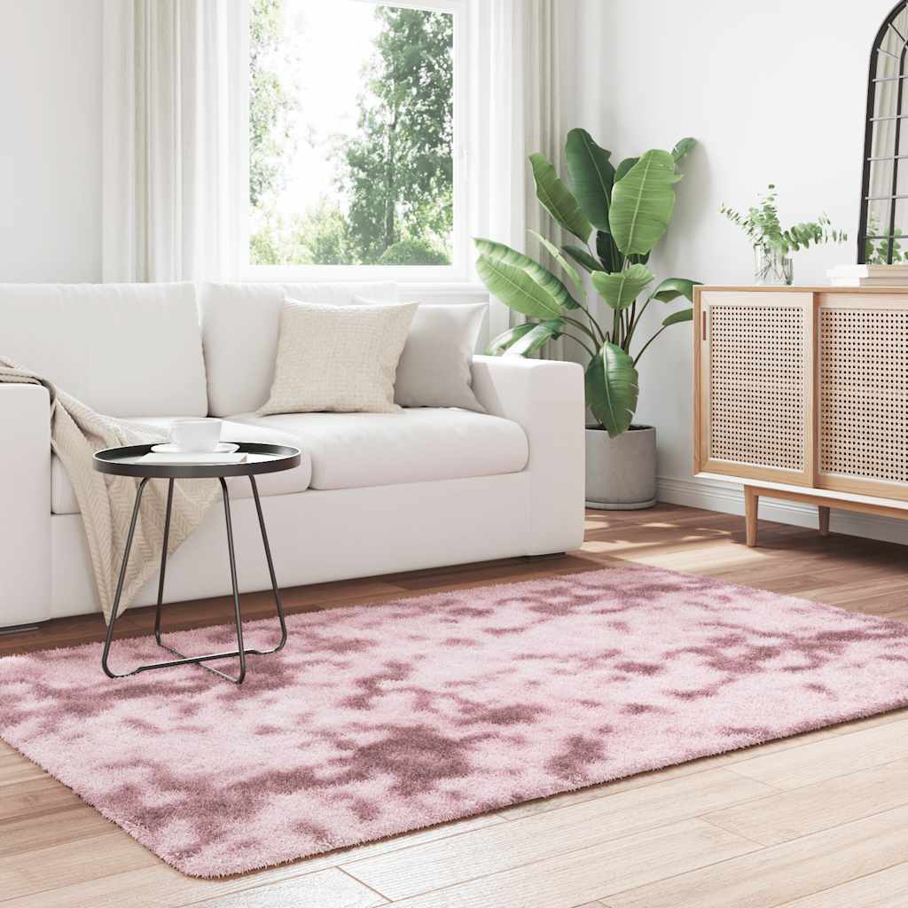 Long pile rug NAVARRA dusty pink 130x200 cm polyester