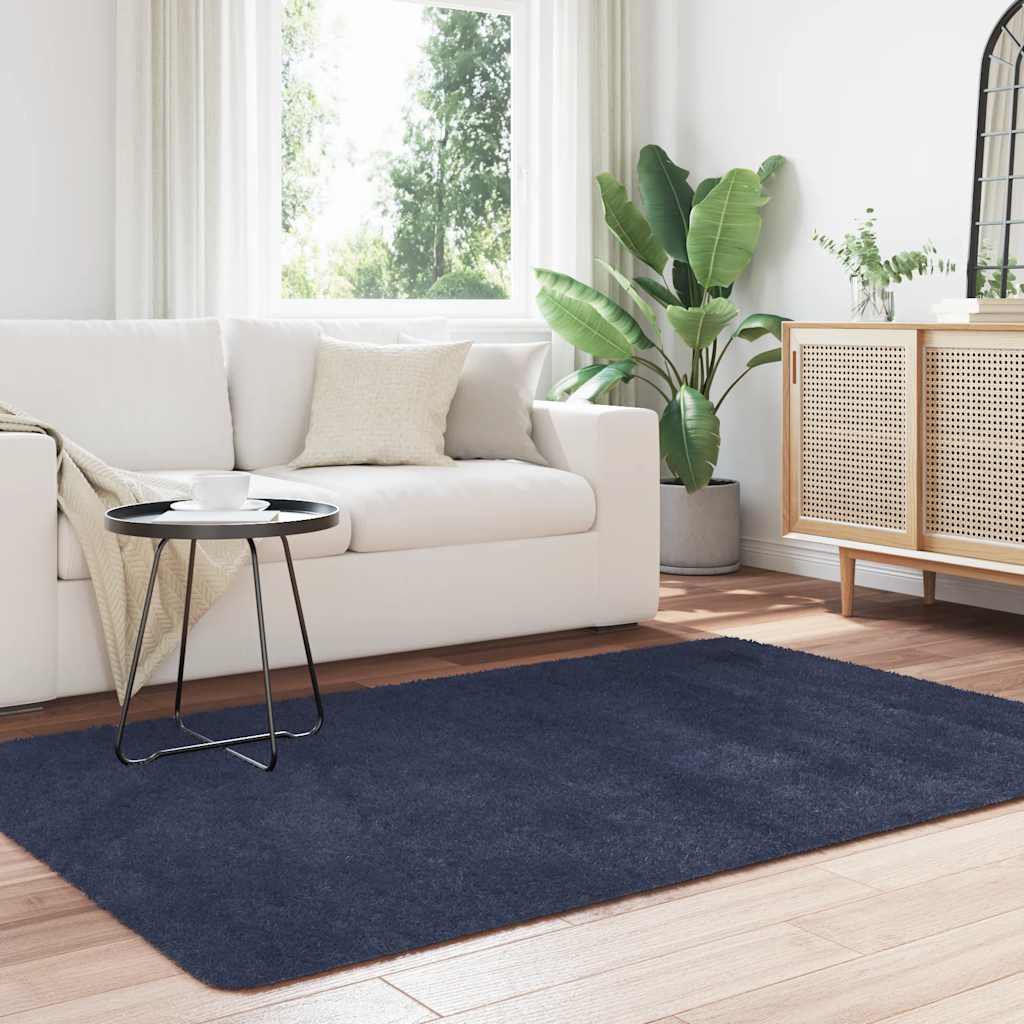 Long pile rug NAVARRA navy blue 130x200 cm polyester