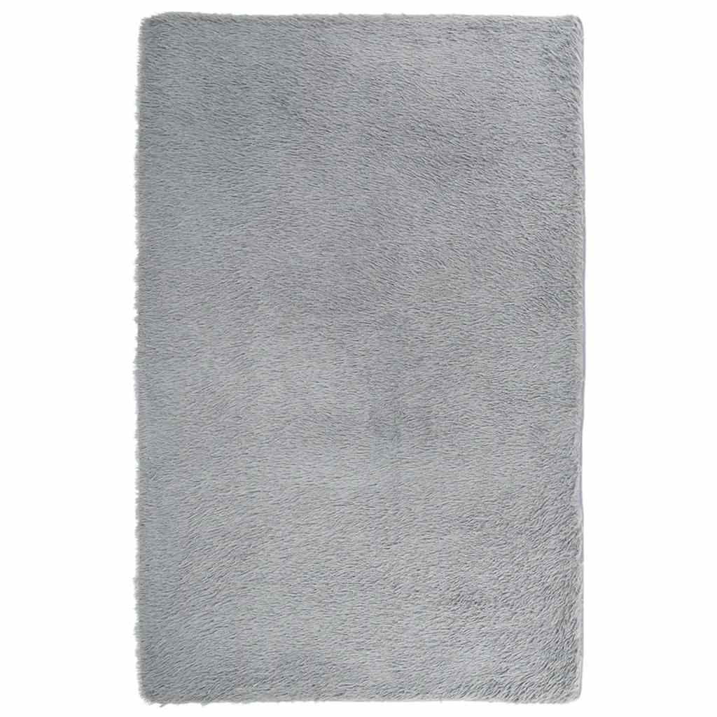 Long pile rug NAVARRA silver grey 130x200 cm polyester