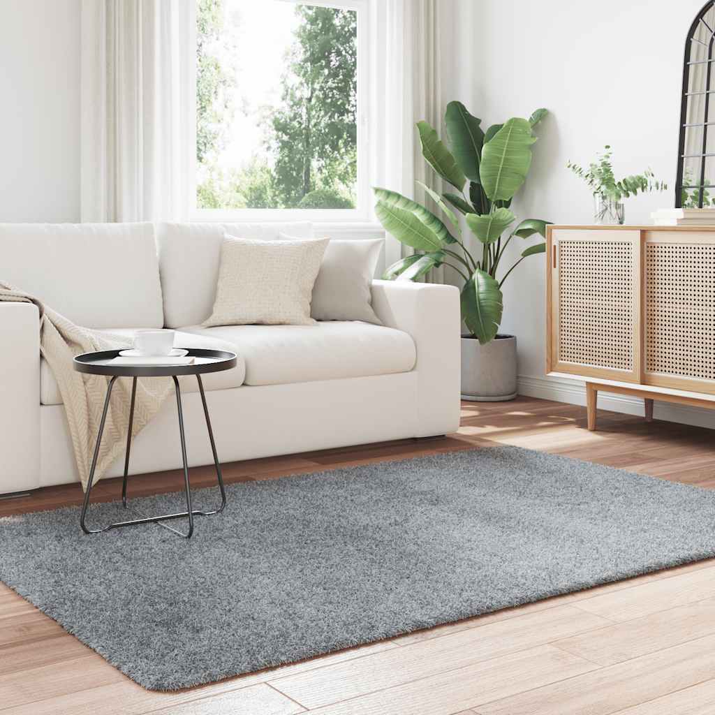 Long pile rug NAVARRA silver grey 130x200 cm polyester