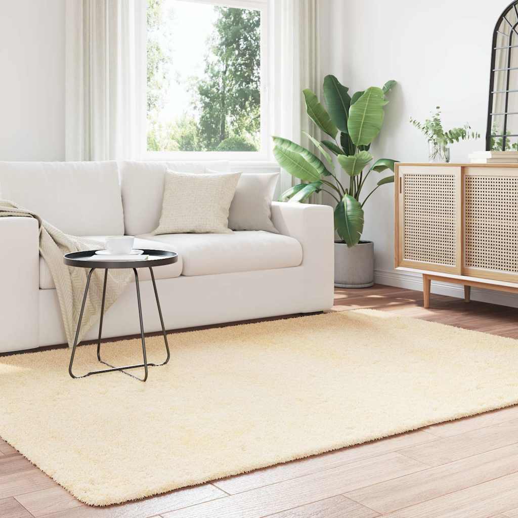 Long pile rug NAVARRA cream white 160x230 cm polyester