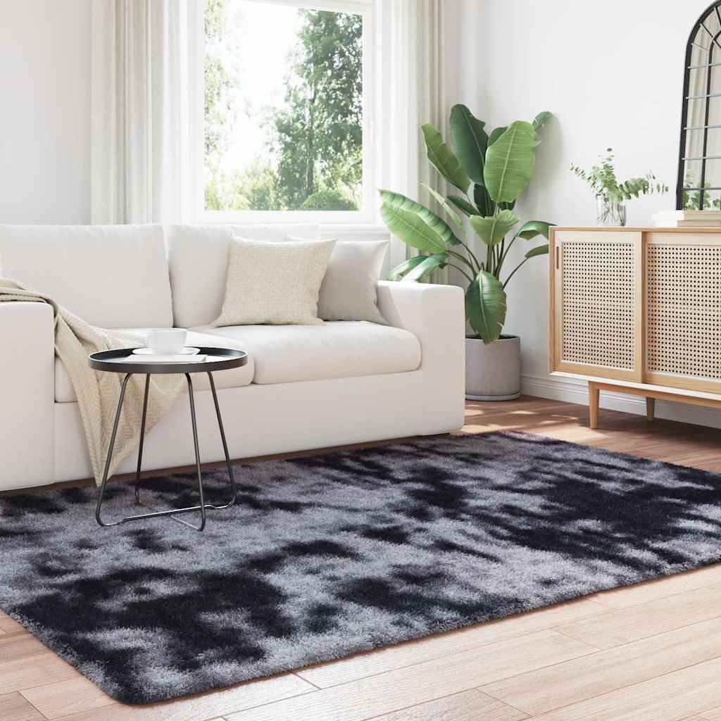 Long pile rug NAVARRA dark grey 160x230 cm polyester
