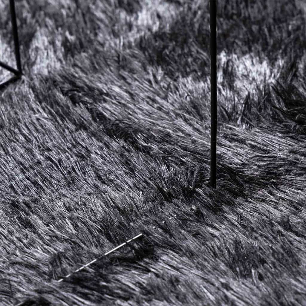 Long pile rug NAVARRA dark grey 160x230 cm polyester