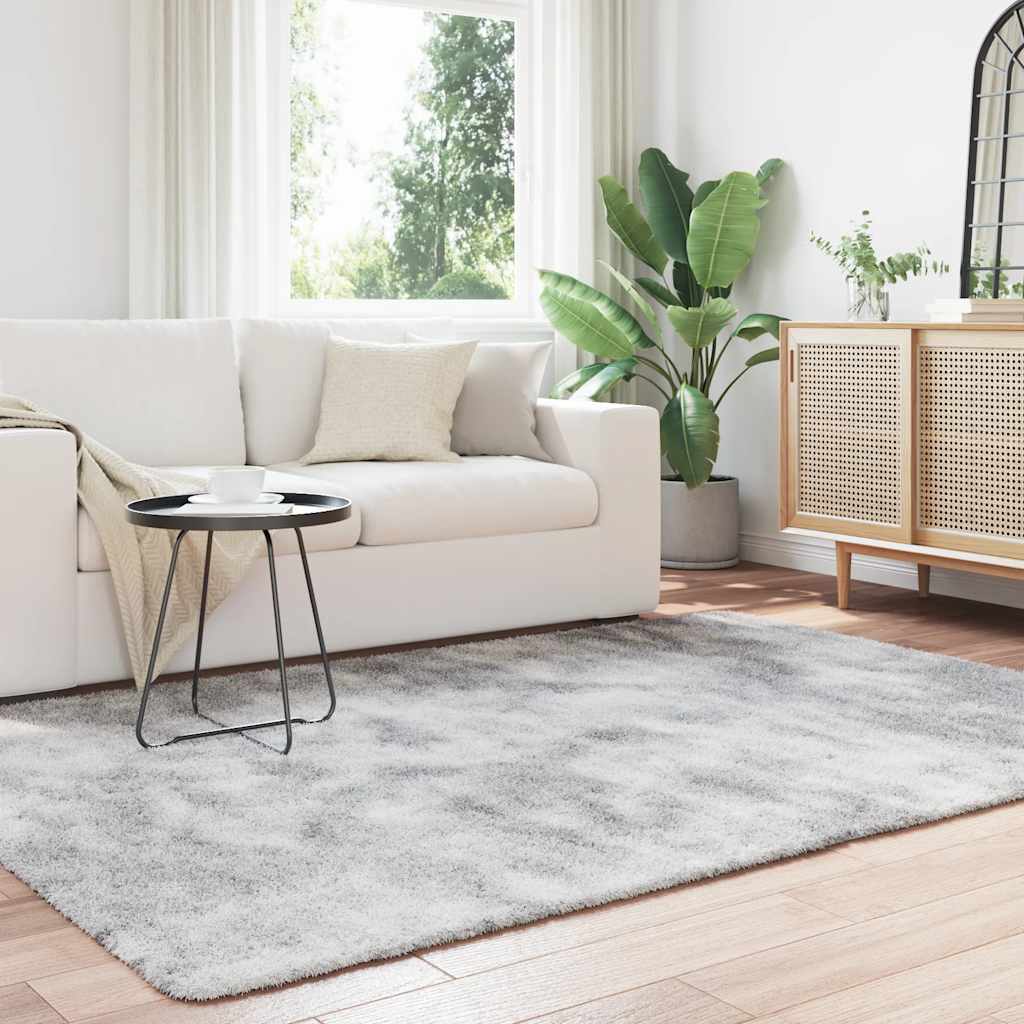 Long pile rug NAVARRA light grey 160x230 cm polyester