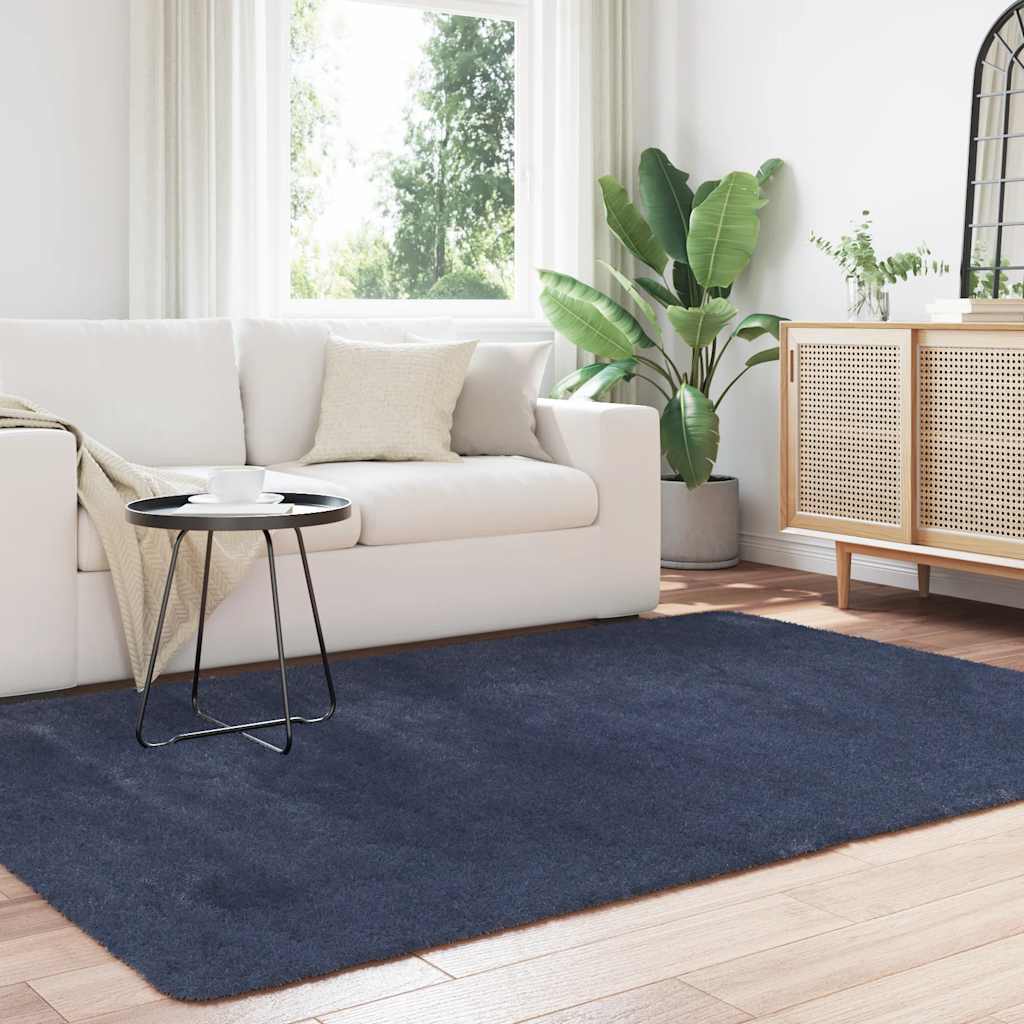 Long pile rug NAVARRA navy blue 160x230 cm polyester