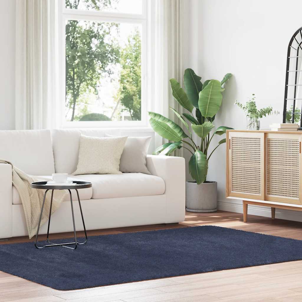 Long pile rug NAVARRA navy blue 160x230 cm polyester