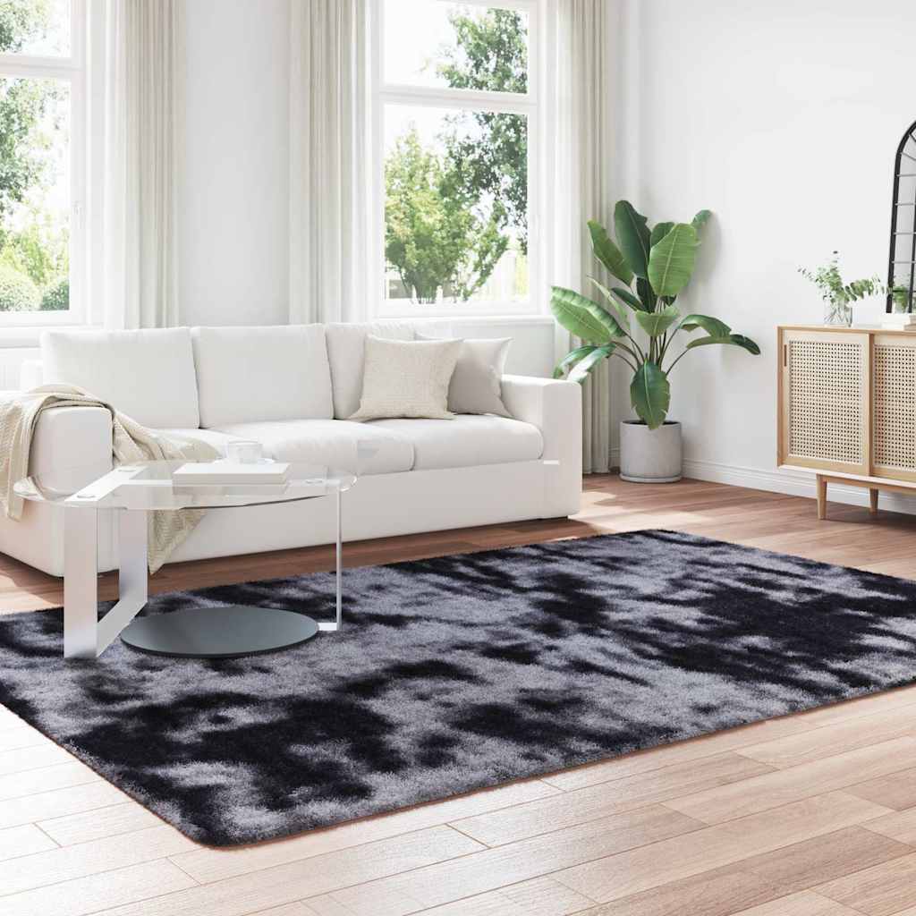 Long pile rug NAVARRA dark grey 200x290 cm polyester
