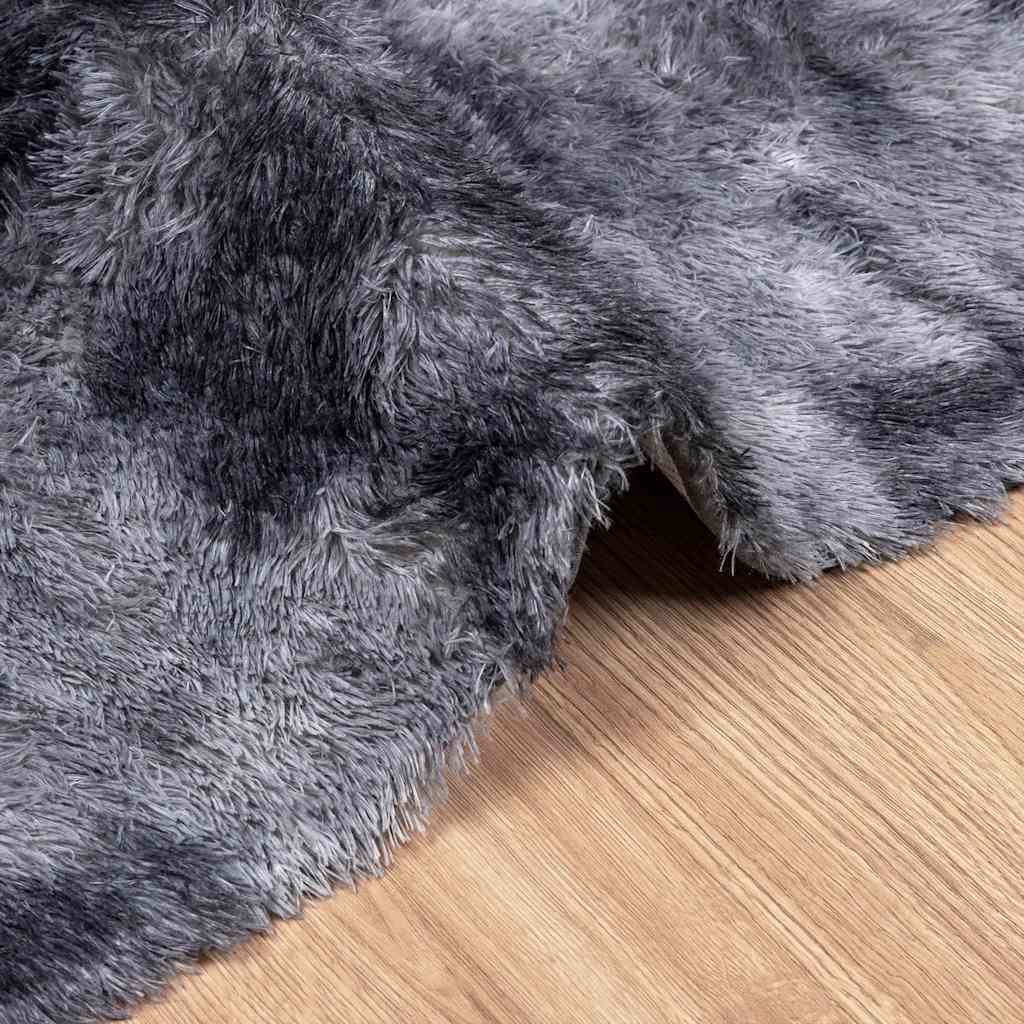 Long pile rug NAVARRA dark grey 200x290 cm polyester