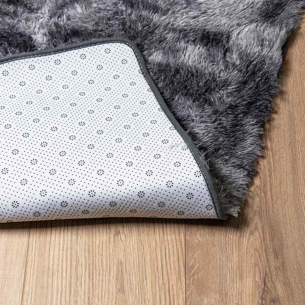 Long pile rug NAVARRA dark grey 200x290 cm polyester