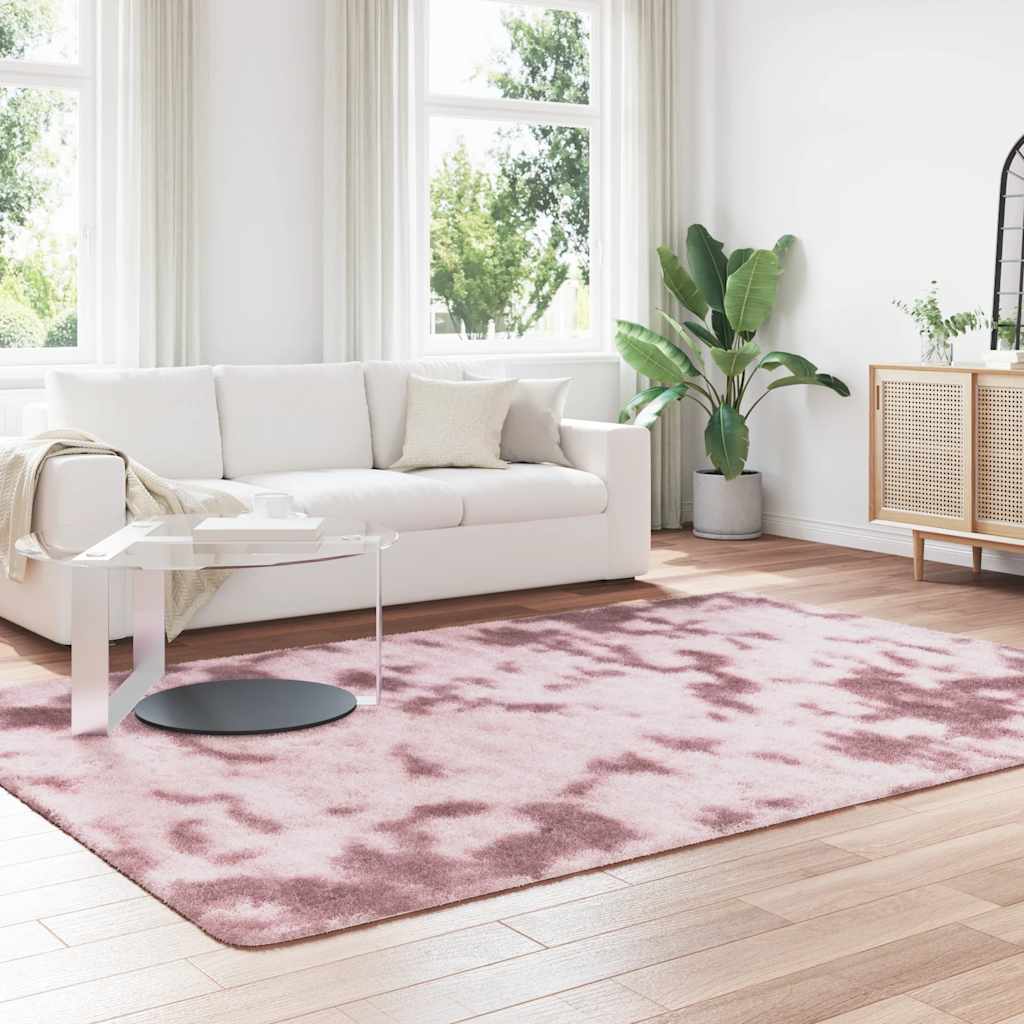 Long pile rug NAVARRA dusty pink 200x290 cm polyester