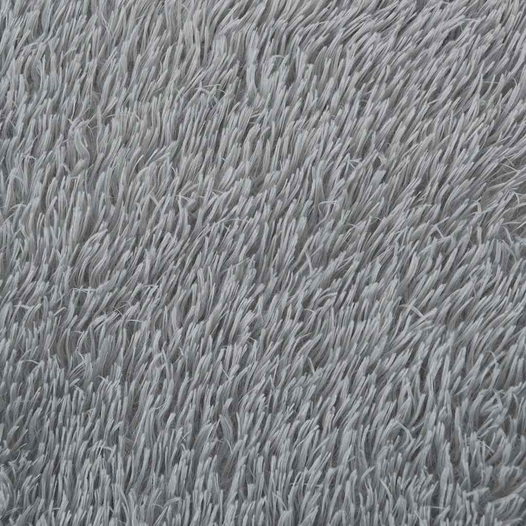 Ryamatta med lång lugg NAVARRA silvergrå 200x290 cm polyester