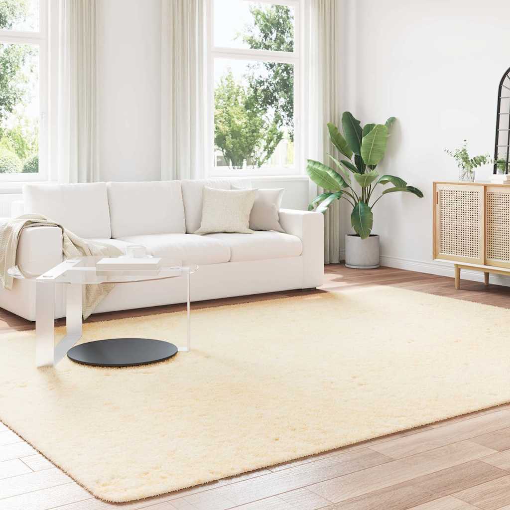 Long pile rug NAVARRA cream white 240x340 cm polyester