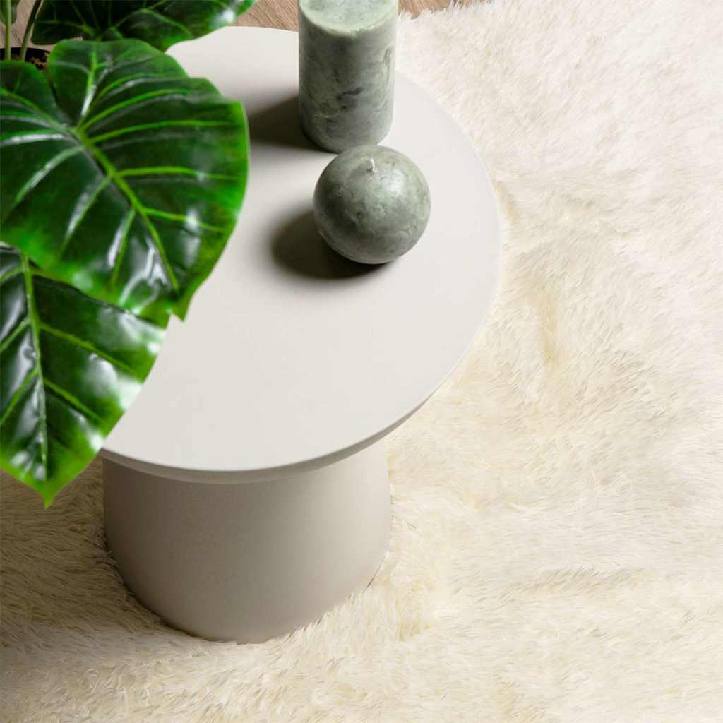 Long pile rug NAVARRA cream white 240x340 cm polyester