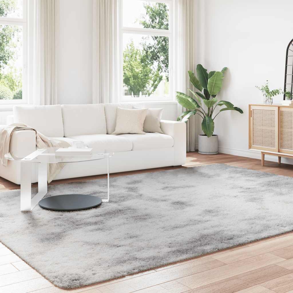 Long pile rug NAVARRA light grey 240x340 cm polyester