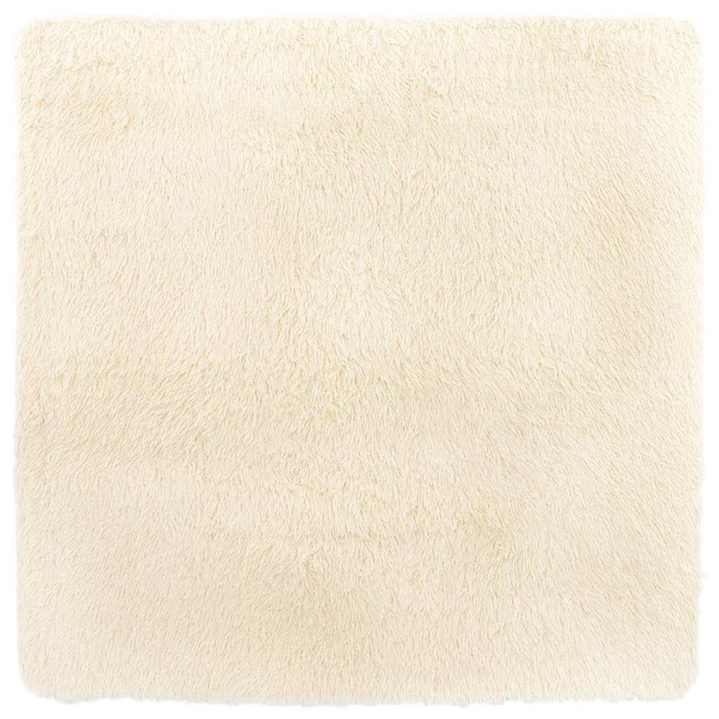 Long pile rug NAVARRA cream white 120x120 cm polyester