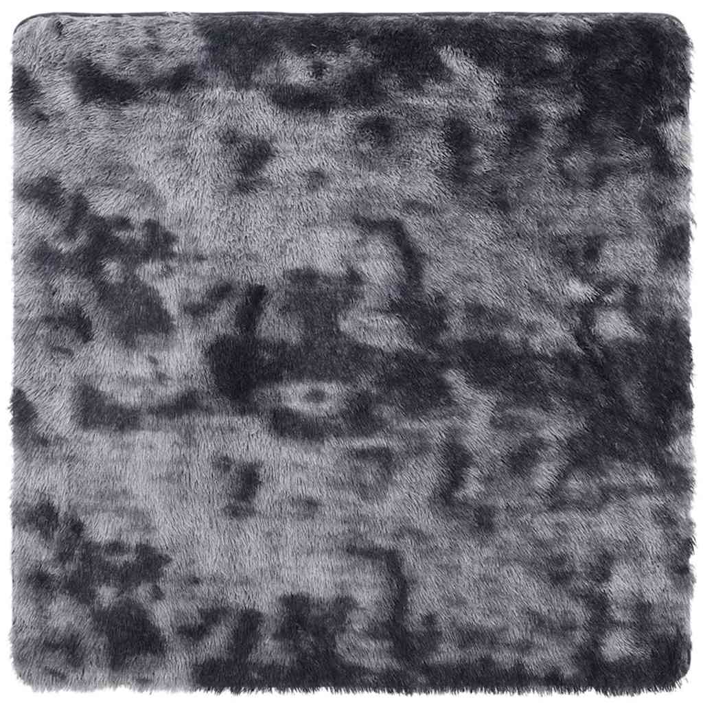 Long pile rug NAVARRA dark grey 120x120 cm polyester