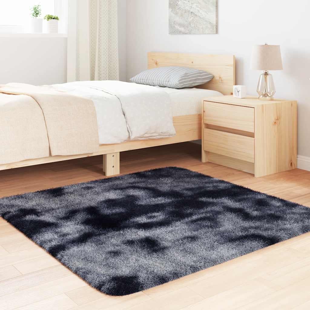Long pile rug NAVARRA dark grey 120x120 cm polyester